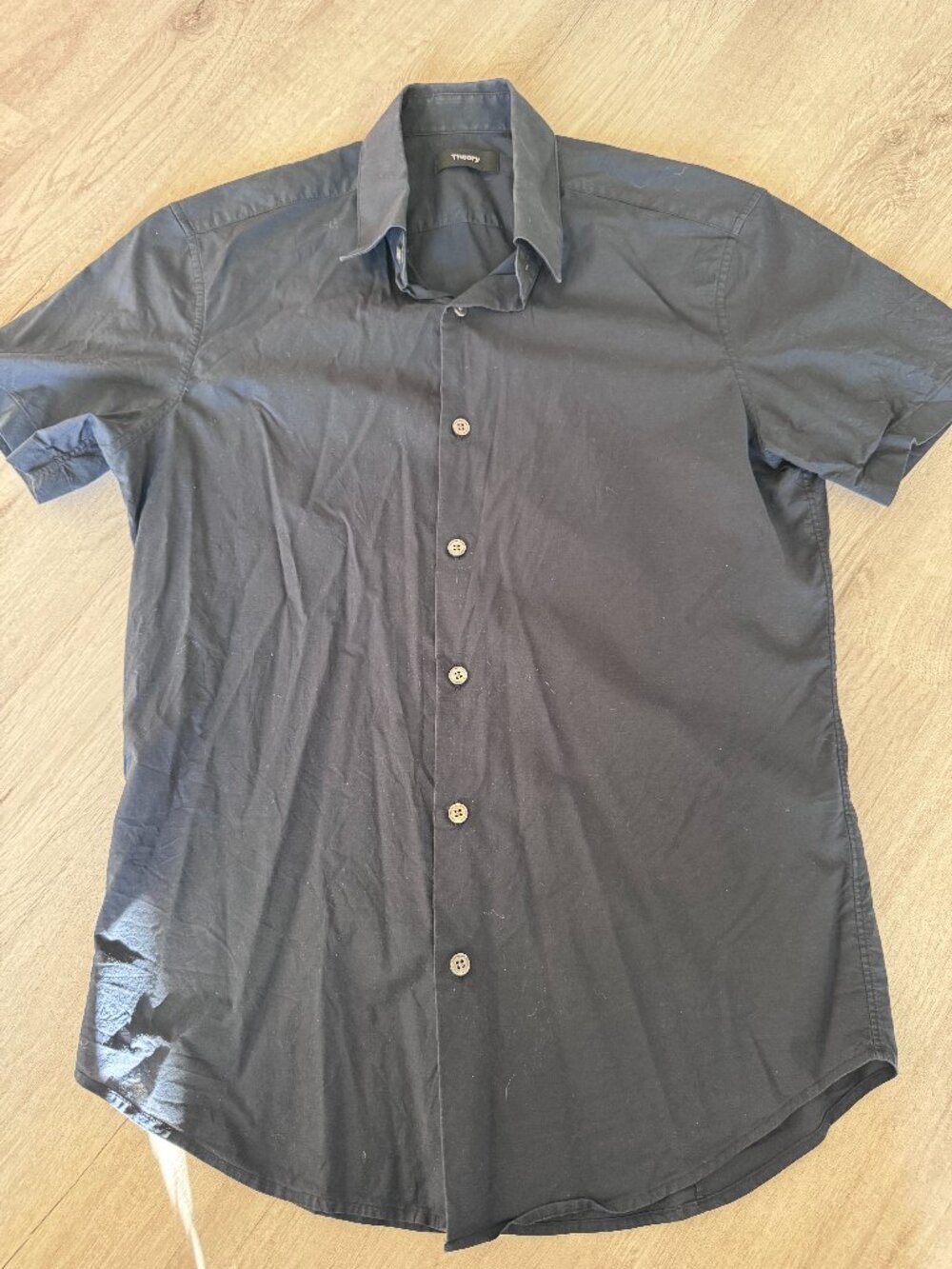 Theory Sylvain S Air Precise Short Sleeve Shirt Navy XS